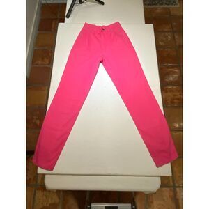 Vintage Hot Pink High Waist Straight Leg Pants Statement Trousers